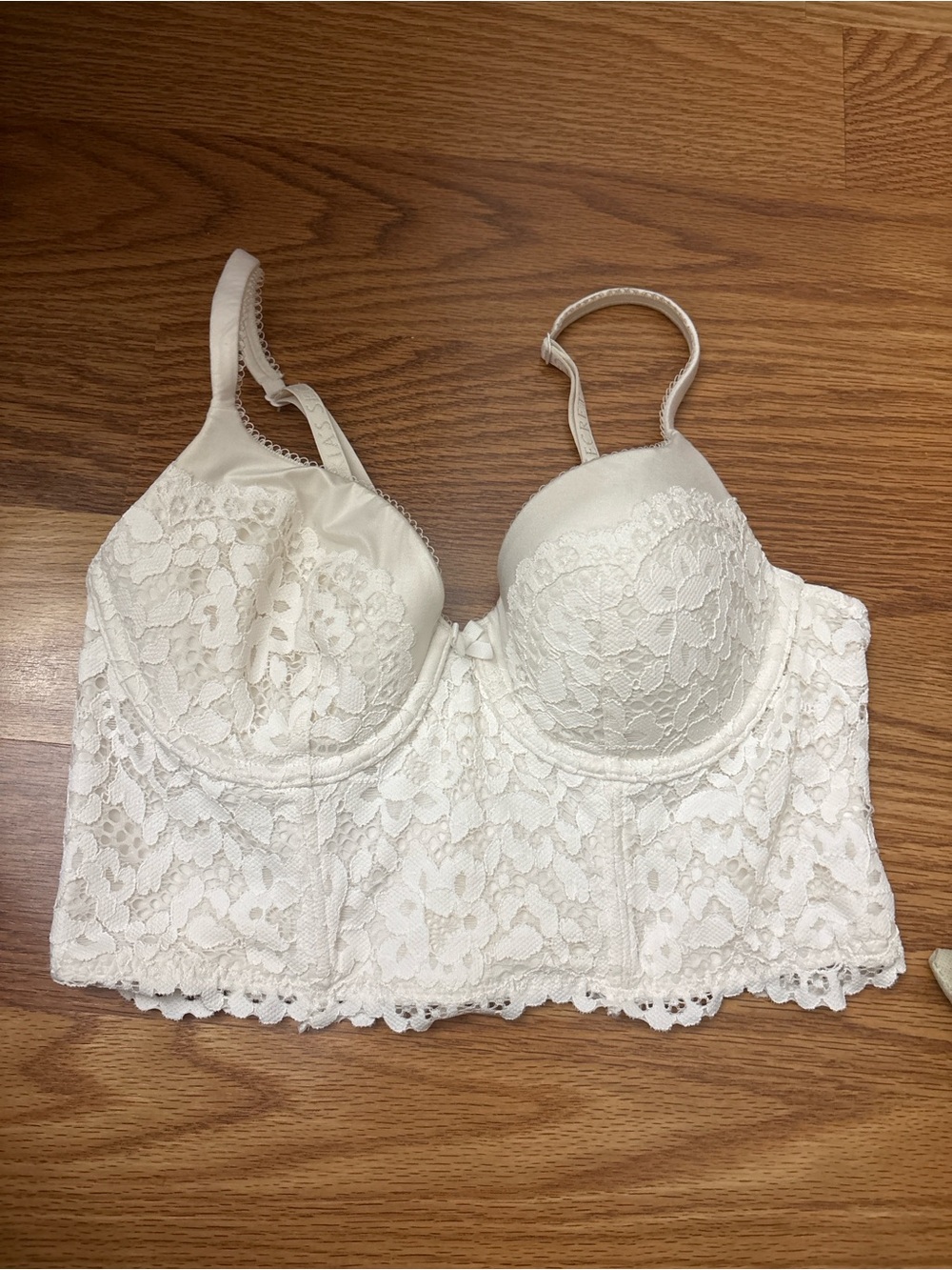 Victoria's Secret Ivory Lace Longline Bra
